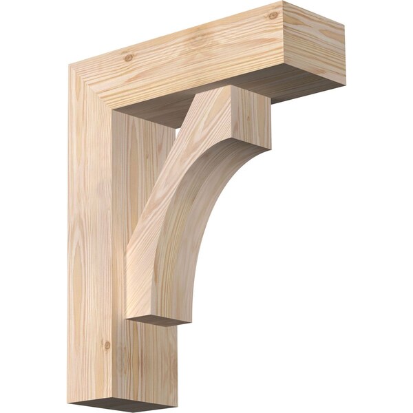 Ekena Millwork Westlake Block Smooth Bracket w/ Offset Brace, Douglas Fir, 5 1/2"W x 16"D x 20"H BKT0604X16X20WTL05SDF - main